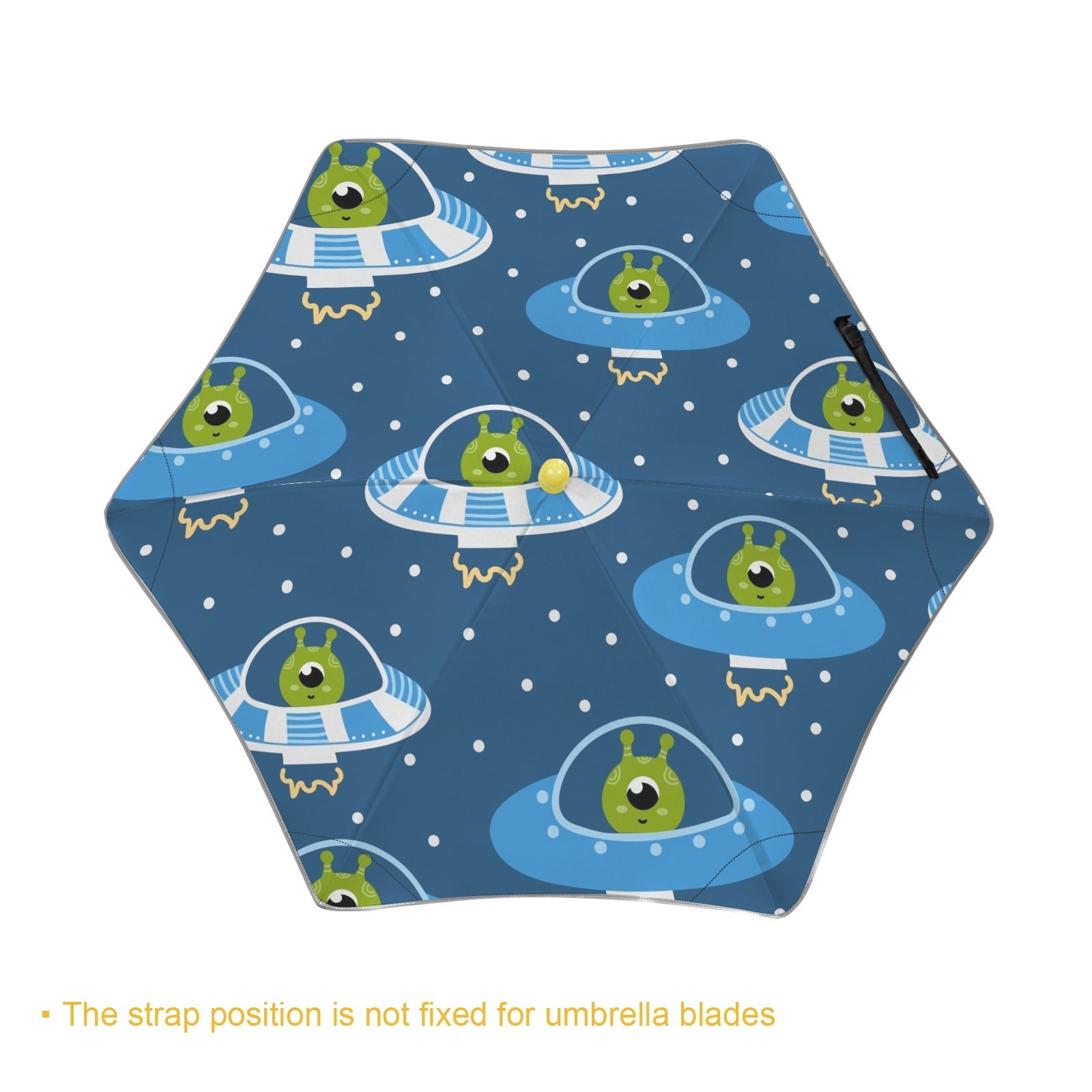 Cute Aliens in UFOs Kids Safe Round Corner Umbrella Kids Safe Round Corner Umbrella Printed Offshore Sci-Fi