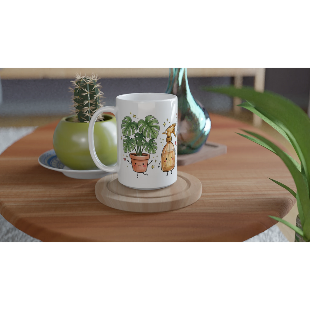 Plant Lover White 15oz Ceramic Mug 15oz Mug Globally Fulfilled Plants