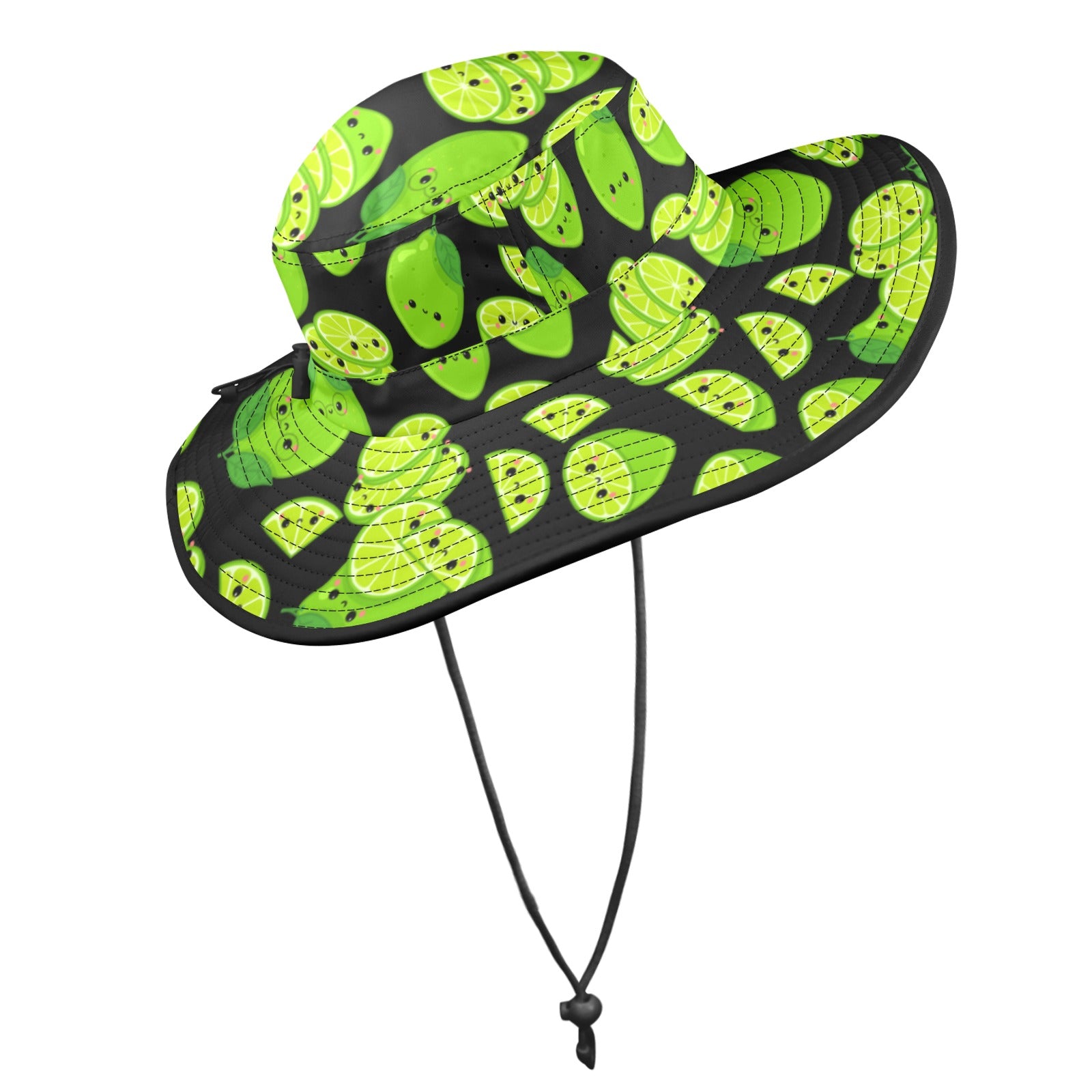 Cute Limes Wide Brim Bucket Hat Wide Brim Bucket Hat Food Printed Offshore