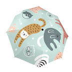 Cat Stretch - Semi-Automatic Foldable Umbrella (Model U12) One Size Semi-Automatic Foldable Umbrella (U12)