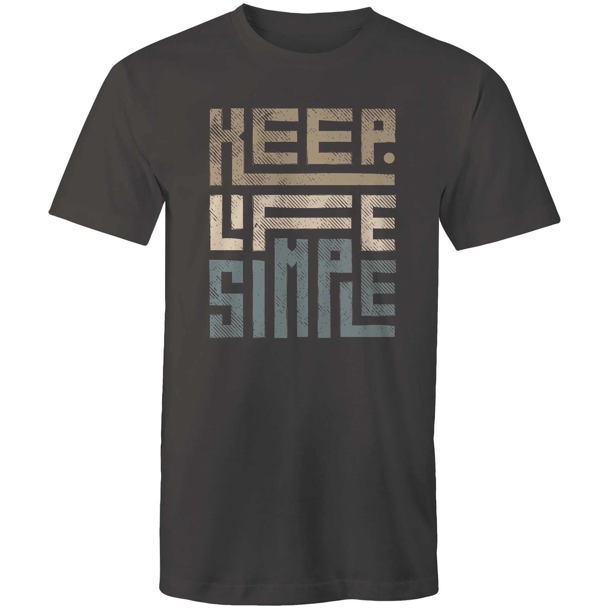 Keep Life Simple - Mens T-Shirt Charcoal Mens T-shirt Printed In Australia