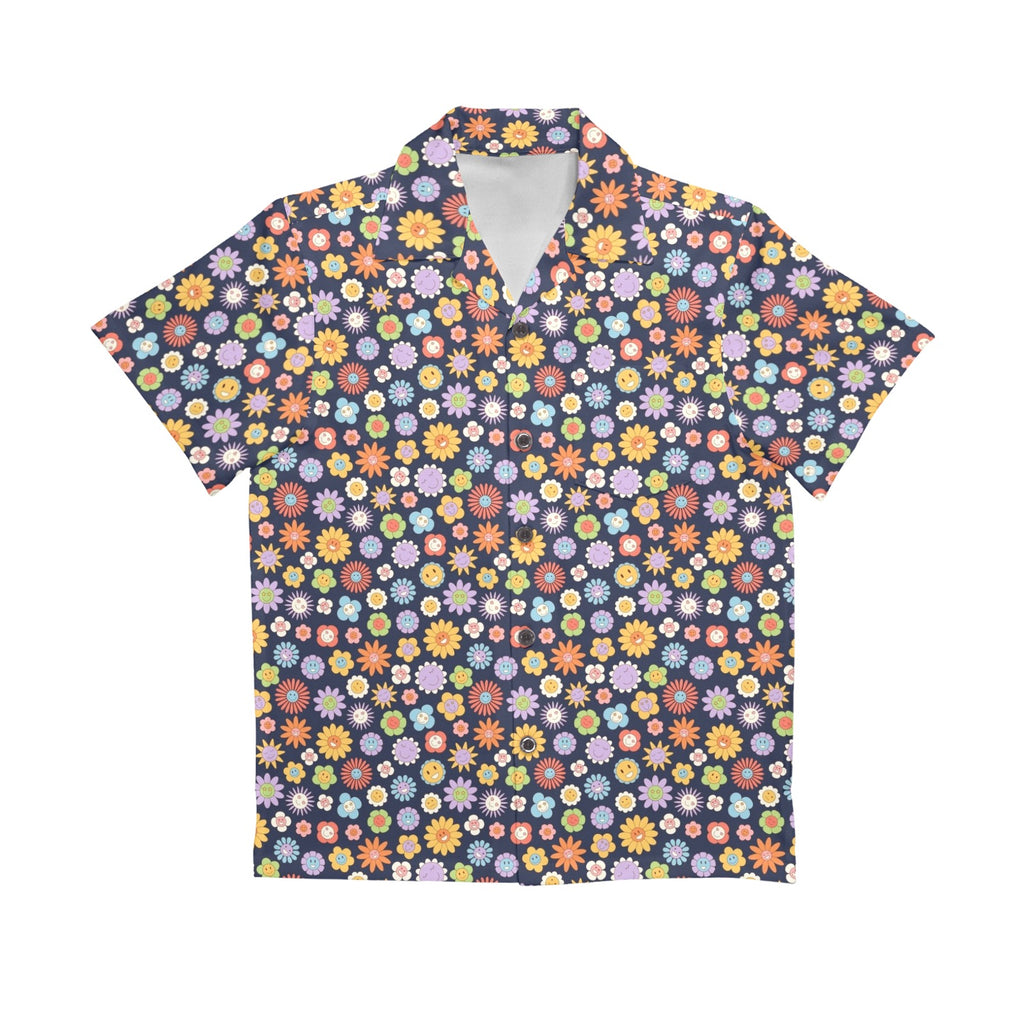 Groovy Flowers Senior Kids Hawaiian Shirt