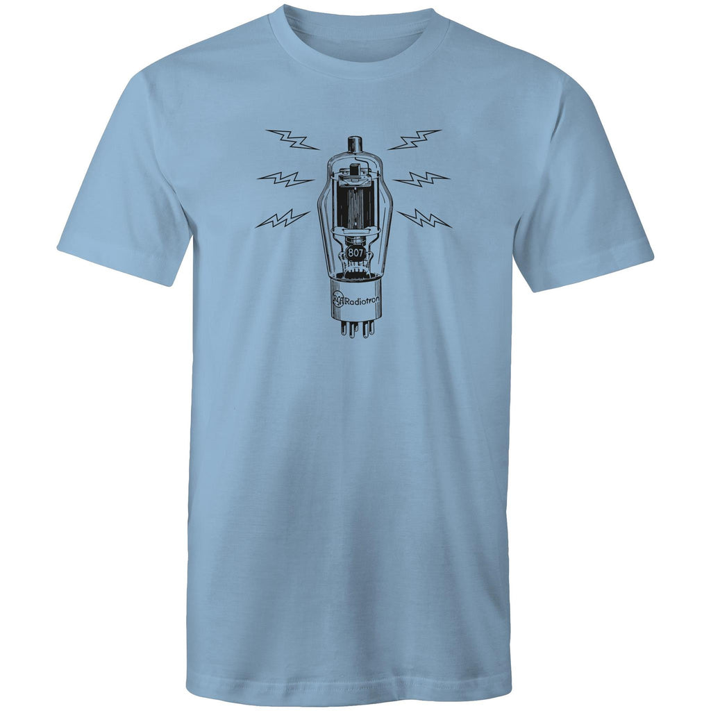 Amplifier Tube Valve - Mens T-Shirt Carolina Blue Mens T-shirt Music Printed In Australia