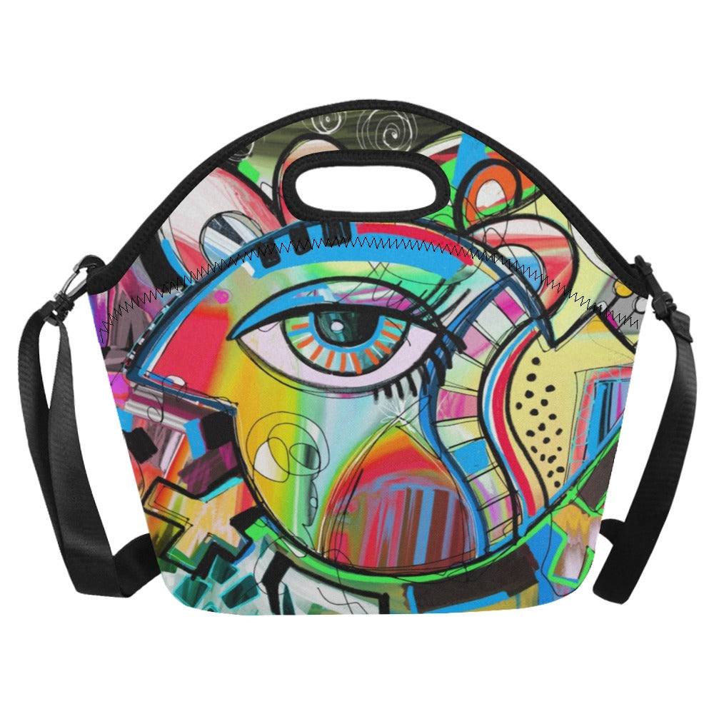 Graffiti Bird - Neoprene Lunch Bag Neoprene Lunch Bag Printed Offshore