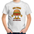 I'm Bun In A Million, Hamburger Kid's AS Colour T-Shirt White Kids Youth T-shirt Food Printed In Australia