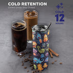 Monster Mania - 20oz Tall Skinny Tumbler with Lid and Straw
