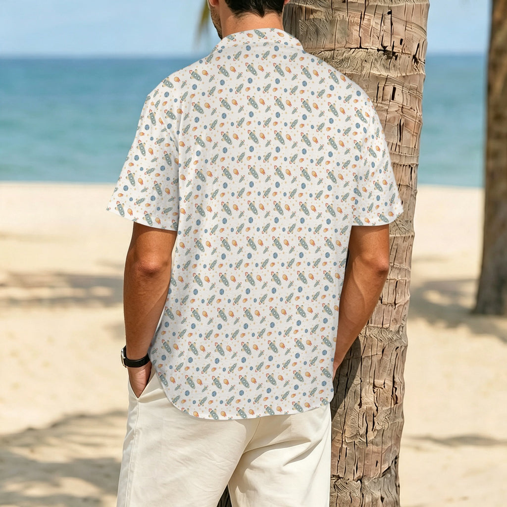 Rockets Men's Crinkle Hawaiian Shirt