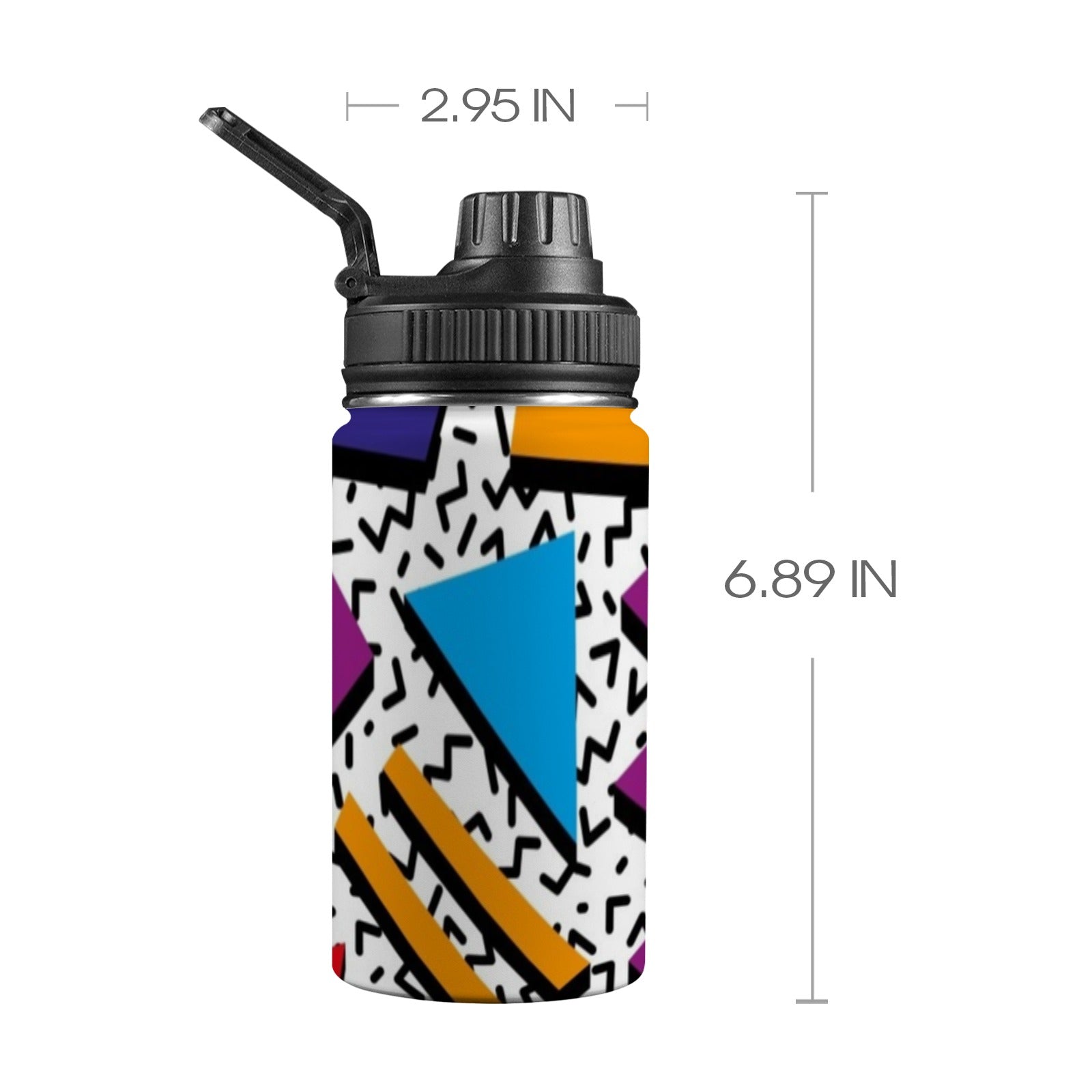 Graphic 80's - Kids Water Bottle with Chug Lid (12 oz)