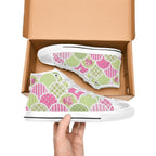 Floral Tabs - Kids High Top Canvas Shoes