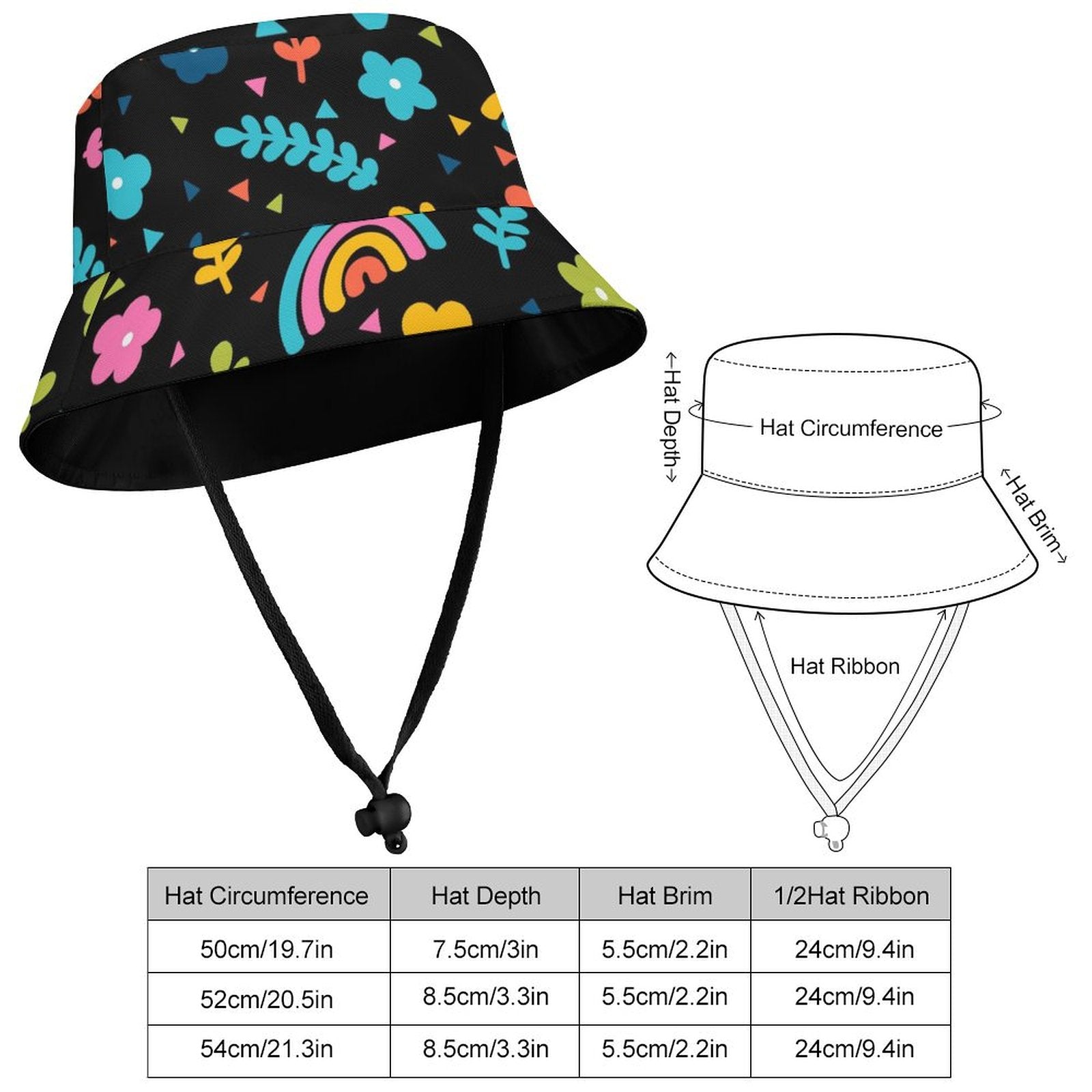 Rainbows And Leaves - Kids Bucket Hat