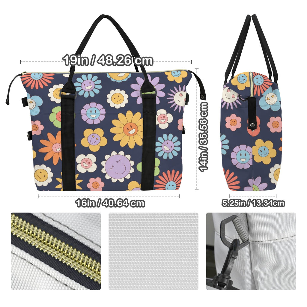 Groovy Flowers Duffle Bag-Simple (Model 1715) Duffle Bag-Simple (1715)