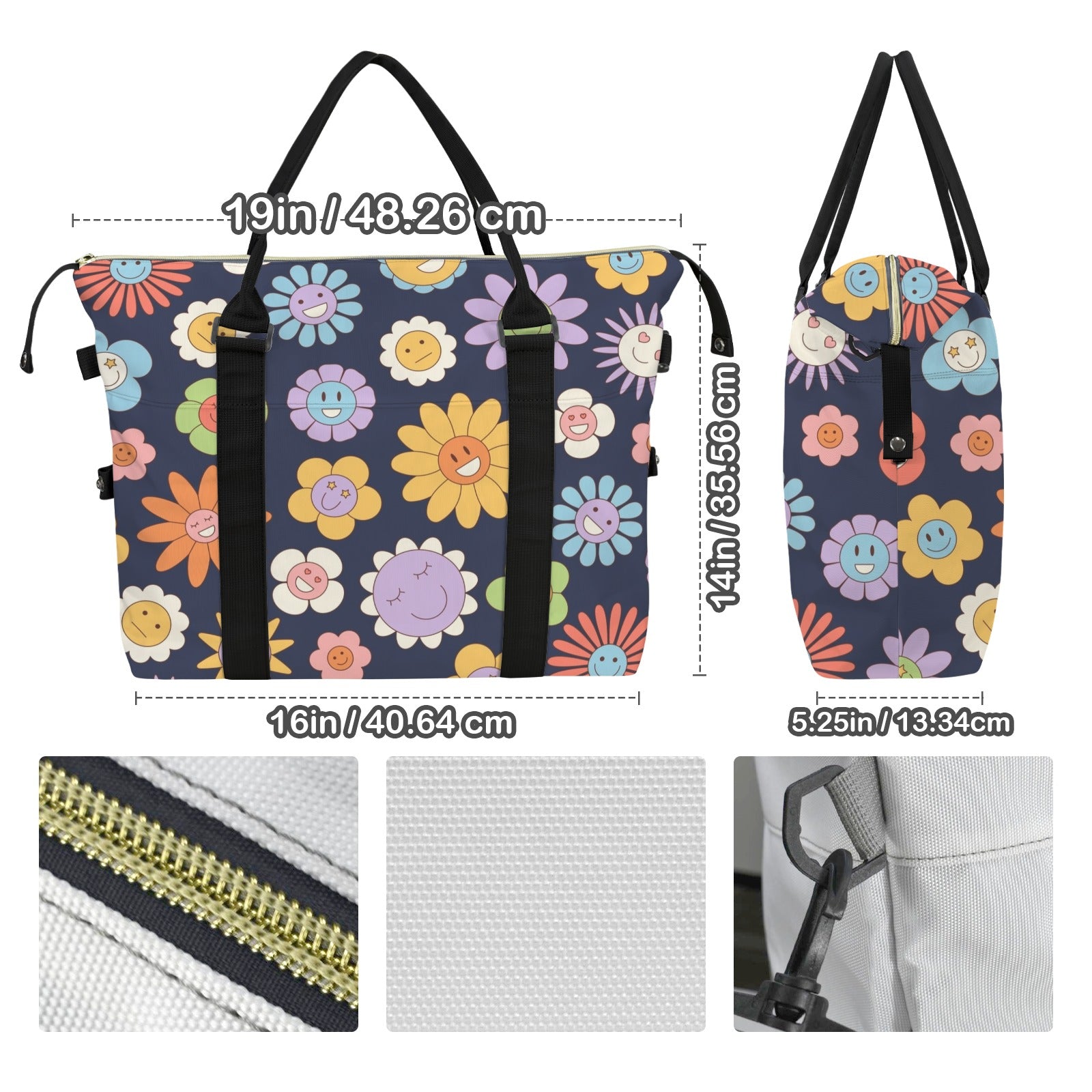 Groovy Flowers Duffle Bag-Simple (Model 1715) Duffle Bag-Simple (1715)