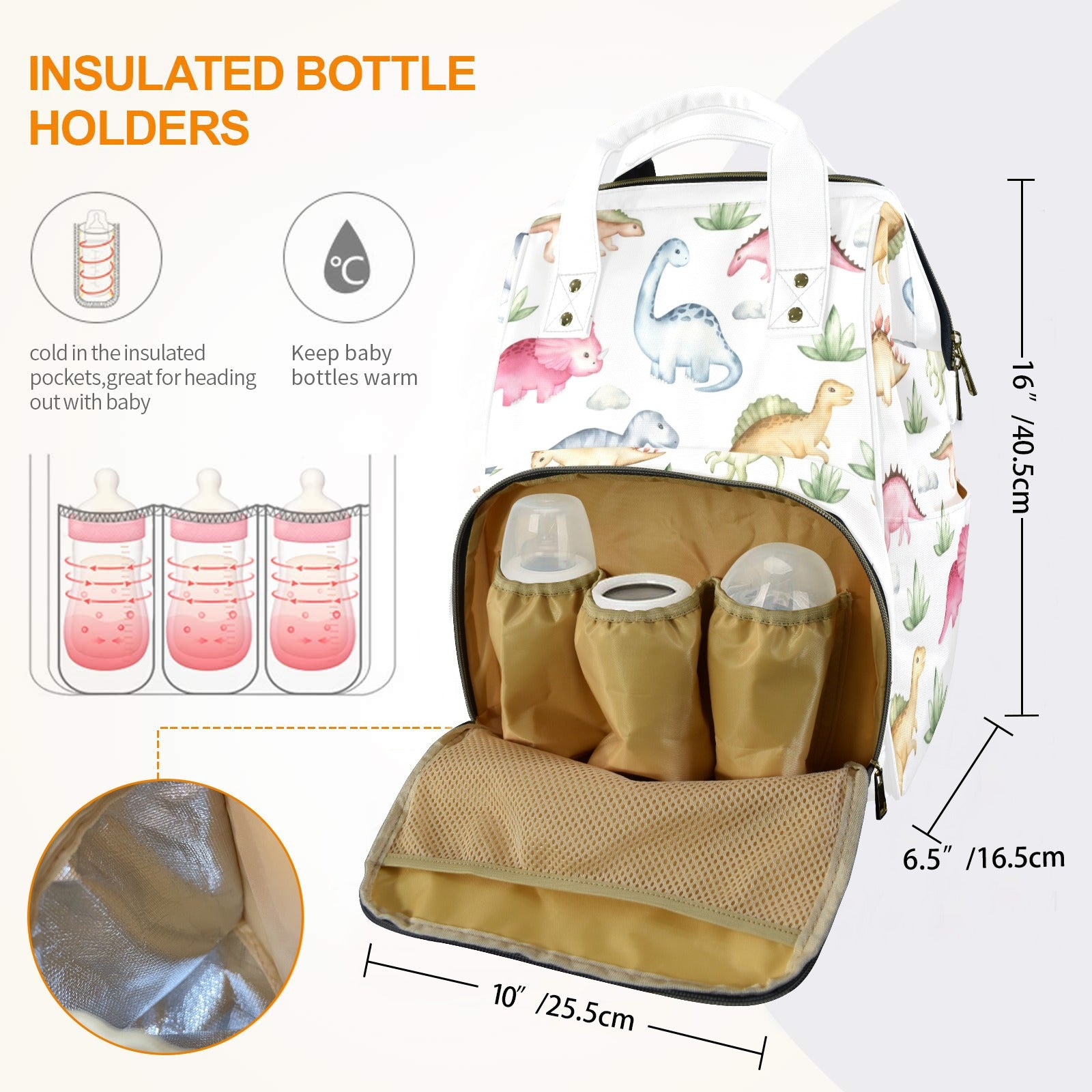 Dinosaur Garden - Multi-Function Backpack, Nappy / Diaper Bag