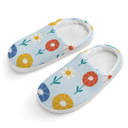 Abstract Cute Flowers Kids Cotton Slippers white Kids Cotton Slippers Plants Printed Offshore