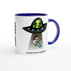 Personalised - Guitarist Alien Abduction - White 11oz Ceramic Mug with Colour InsidePersonalised - Personalised 11oz Mug customise Globally Fulfilled Music personalise Sci Fi
