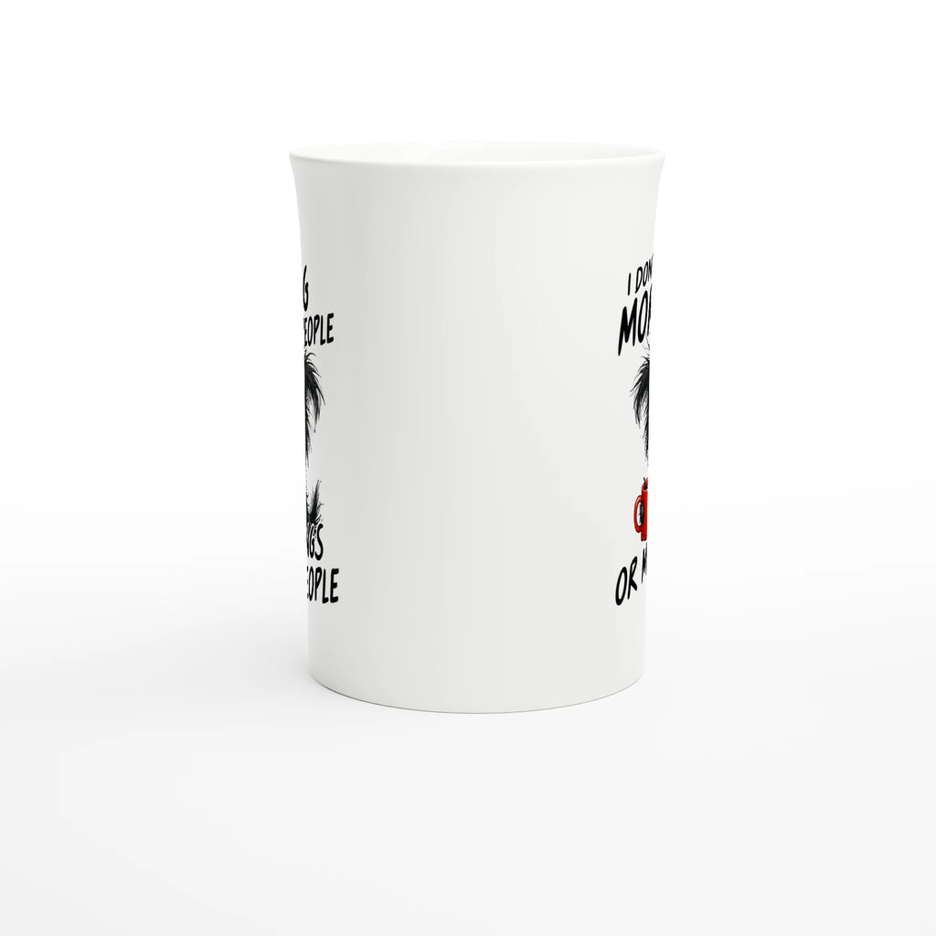 I Don't Like Morning People, Dog - White 10oz Porcelain Slim Mug Porcelain Mug animal Globally Fulfilled