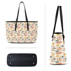 Beach Shack PU Leather Tote Bag Large Leather Tote Bag-Large Printed Offshore Summer Surf
