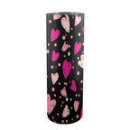 Pink Hearts - 20oz Tall Skinny Tumbler with Lid and Straw