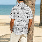 Cat Crowd Men's Crinkle Hawaiian Shirt