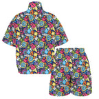 Sticker Music Women's Windbreaker Short Set Women's Windbreaker Short Set Music Printed Offshore