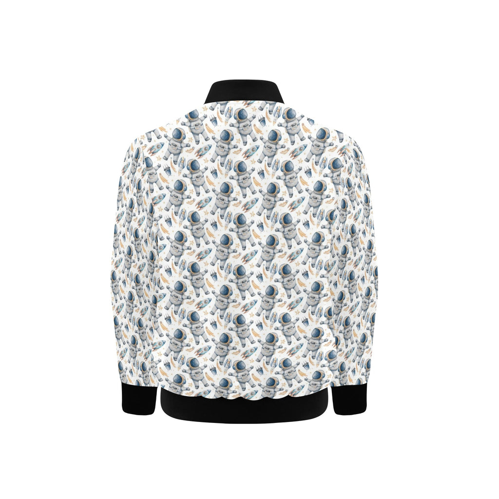 Astronauts And Rocket Ships Kids Bomber Jacket