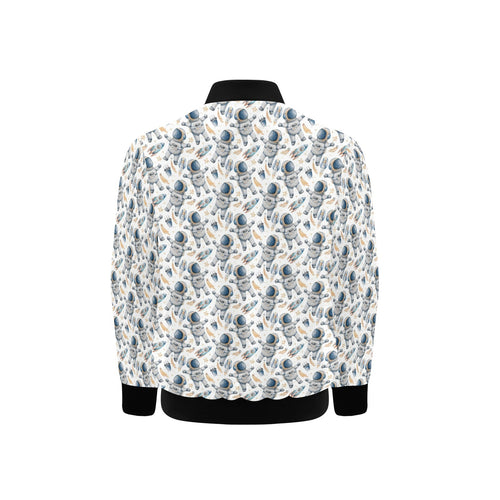 Astronauts And Rocket Ships Kids Bomber Jacket Kids Bomber Jacket Printed Offshore Space