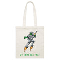 Alien We Come In Peace Parcel Canvas Tote Bag Default Title Small Tote Bag Printed In Australia Sci Fi