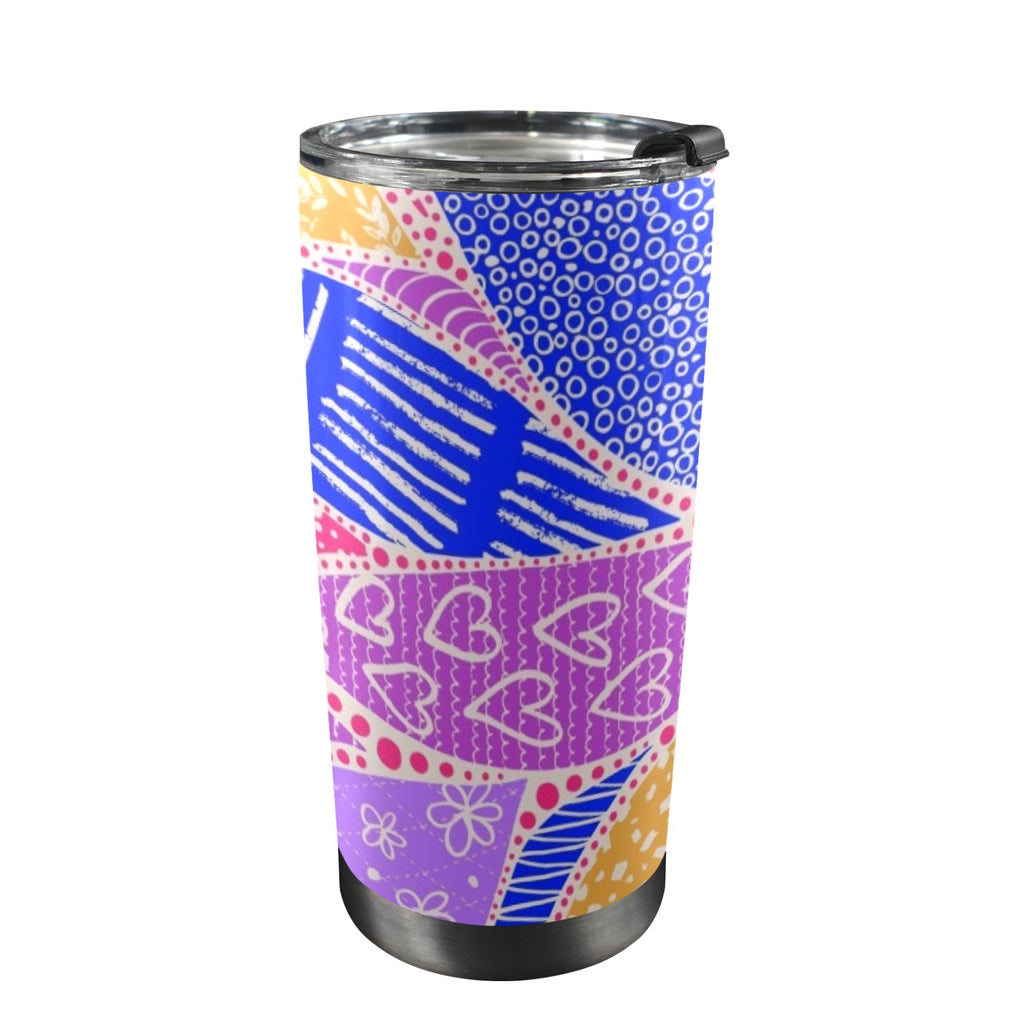 Pink Swirl - 20oz Mobile Tumbler with Lid (Black Lock) One Size 20oz Travel Mug Printed Offshore