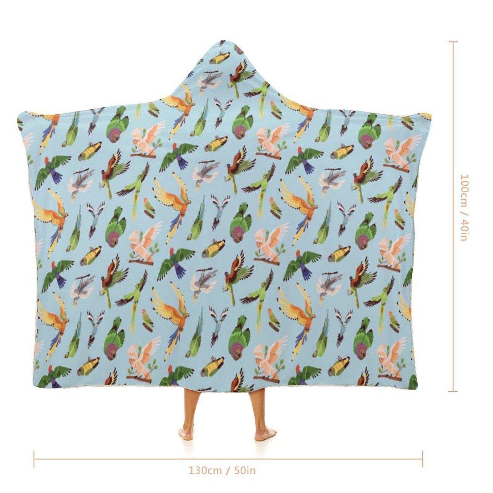 Parrots Kids Hooded Blanket 100cm x 130cm