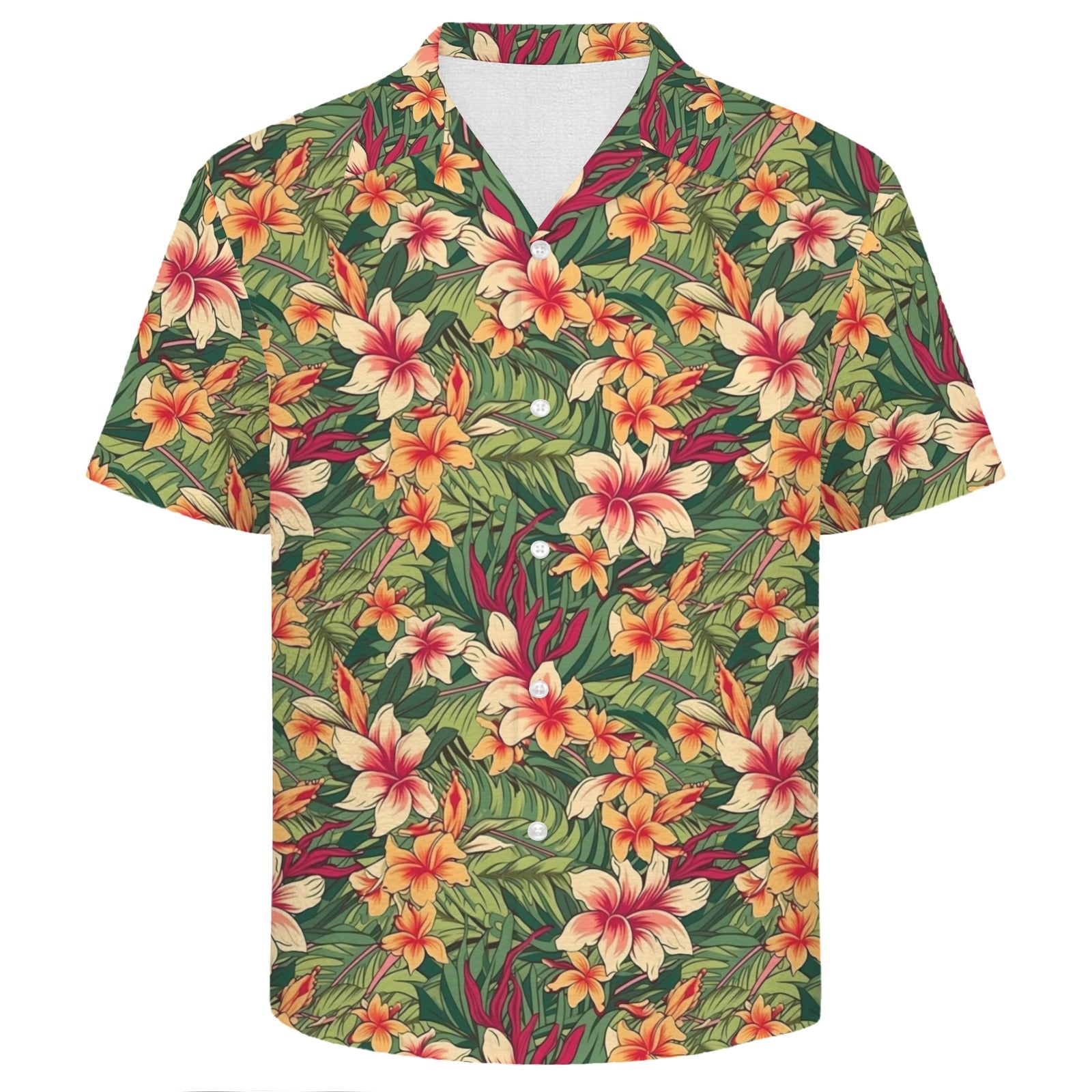 Vintage Hawaiian Floral Men's Crinkle Hawaiian Shirt