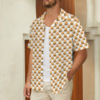 Hamburgers on White Men's Short Sleeve Hawaiian Shirt Men's Hawaiian Shirt (New) Food Printed Offshore