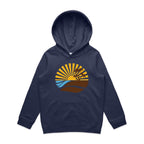 Vintage Surf - Kids Hoodie Midnight Blue Kids Hoodie Printed In Australia