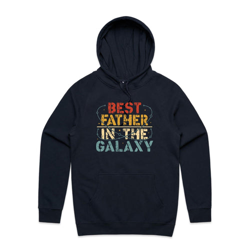 Best Father In The Galaxy - Mens Hoodie Navy Mens Hoodie Dad Printed In Australia