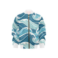 Ocean Waves Kids Bomber Jacket XL Kids Bomber Jacket Ocean Printed Offshore Surf