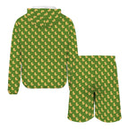 Rubber Ducks On Green Men's Lightweight Sun Hoodie & Shorts Set