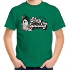 Stay Spooky, Halloween - Kids Youth T-Shirt Kelly Green Kids Youth T-shirt Halloween Printed In Australia