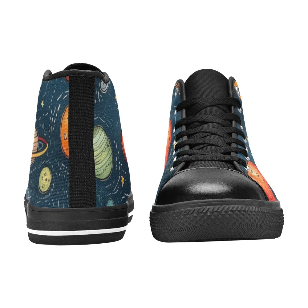 Galaxy - Women's High Top Canvas Shoes