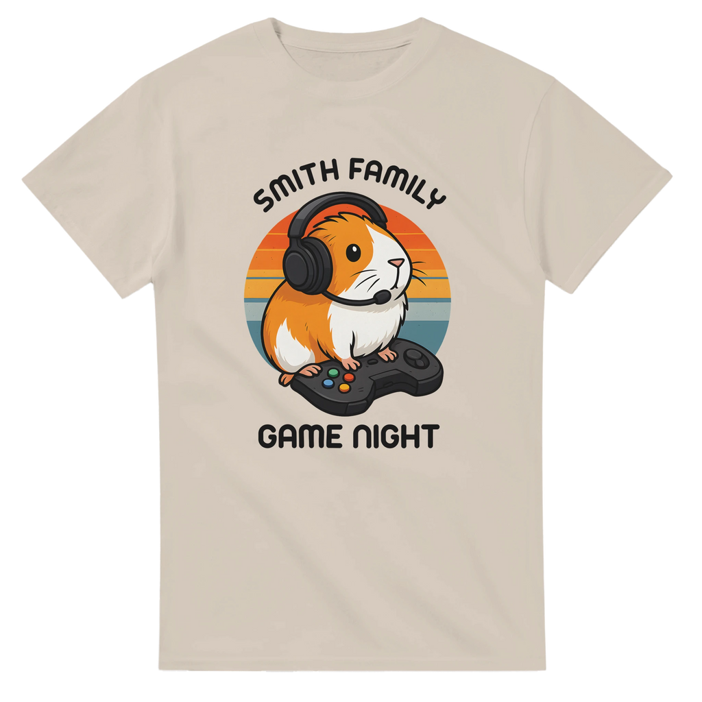 Family Game Night - Personalised T-shirt (Up to 5XL) L Sand Personalised T-shirt (Up to 5XL)