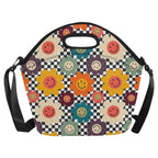 Happy Retro Flowers - Neoprene Lunch Bag Neoprene Lunch Bag Printed Offshore