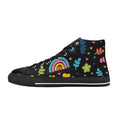 Rainbows And Flowers - Kids' High Top Canvas Shoes US6Y Kids High Top Canvas Shoes Plants Printed Offshore