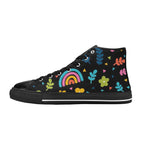Rainbows And Flowers - Kids' High Top Canvas Shoes US6Y Kids High Top Canvas Shoes Plants Printed Offshore