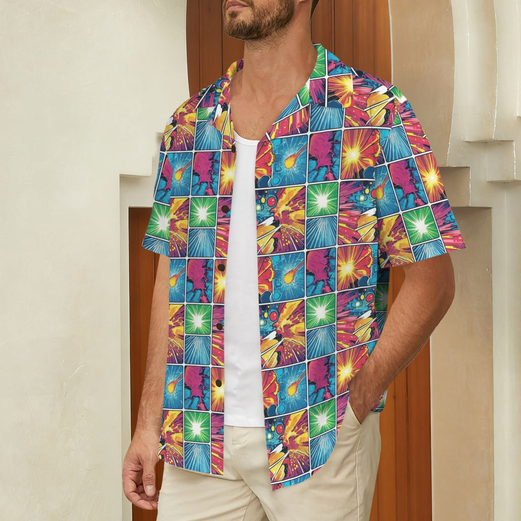 Comic Book Squares Men's Hawaiian Shirt