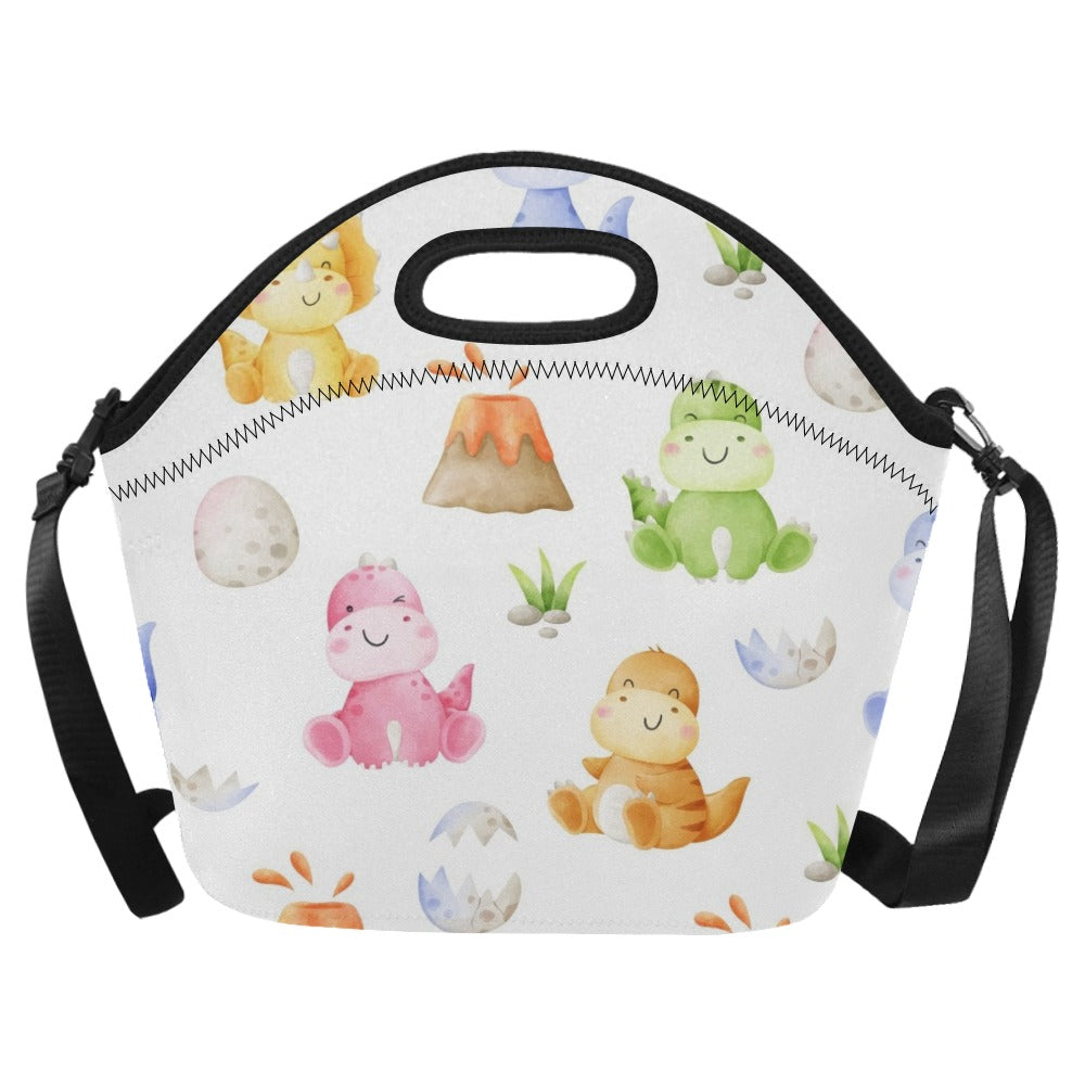 Hatching Dinosaurs - Neoprene Lunch Bag One Size Neoprene Lunch Bag Printed Offshore