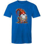 Christmas Gnome Wrapped In Lights - Mens T-Shirt Bright Royal Mens Christmas T-shirt Christmas Printed In Australia