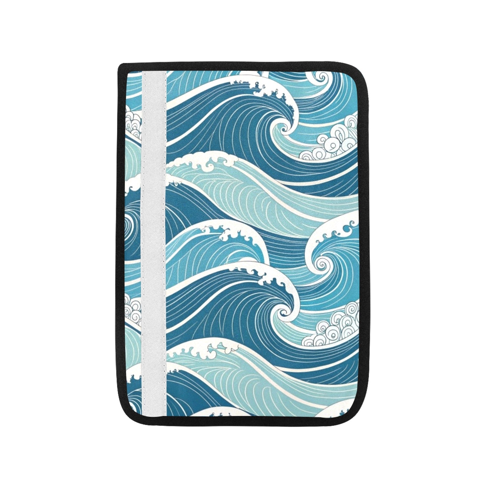 Ocean Waves Car Seat Belt Cover 7''x10'' (Pack of 2) Car Seat Belt Cover 7x10 (Pack of 2) Ocean Printed Offshore Surf