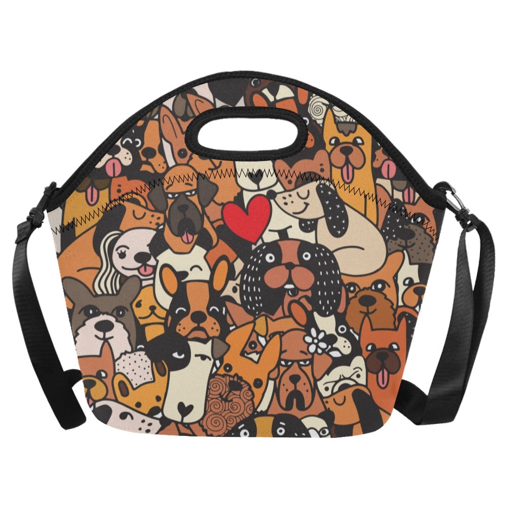 Dog Crowd 2 - Neoprene Lunch Bag One Size Neoprene Lunch Bag Printed Offshore