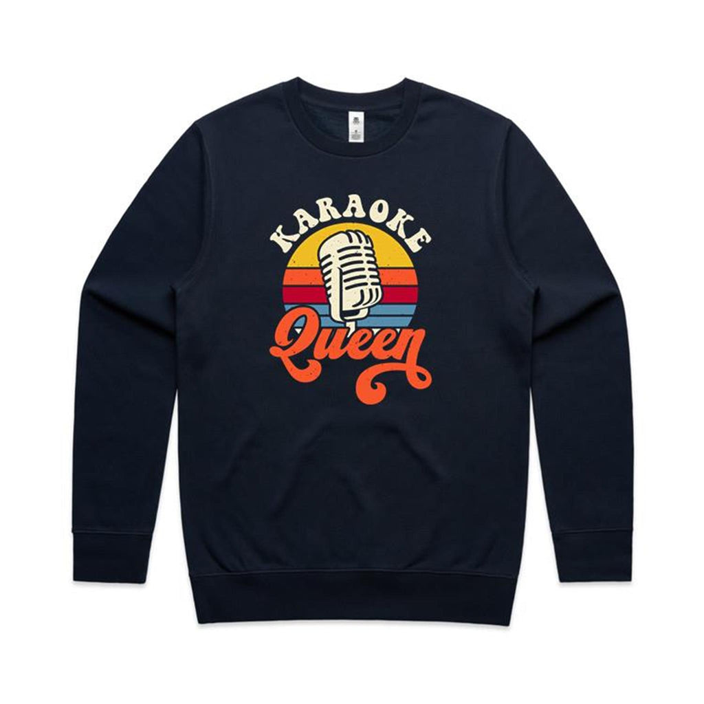 Karaoke Queen - AS Colour Stencil Crew Sweatshirt Navy Sweatshirt Music Printed In Australia