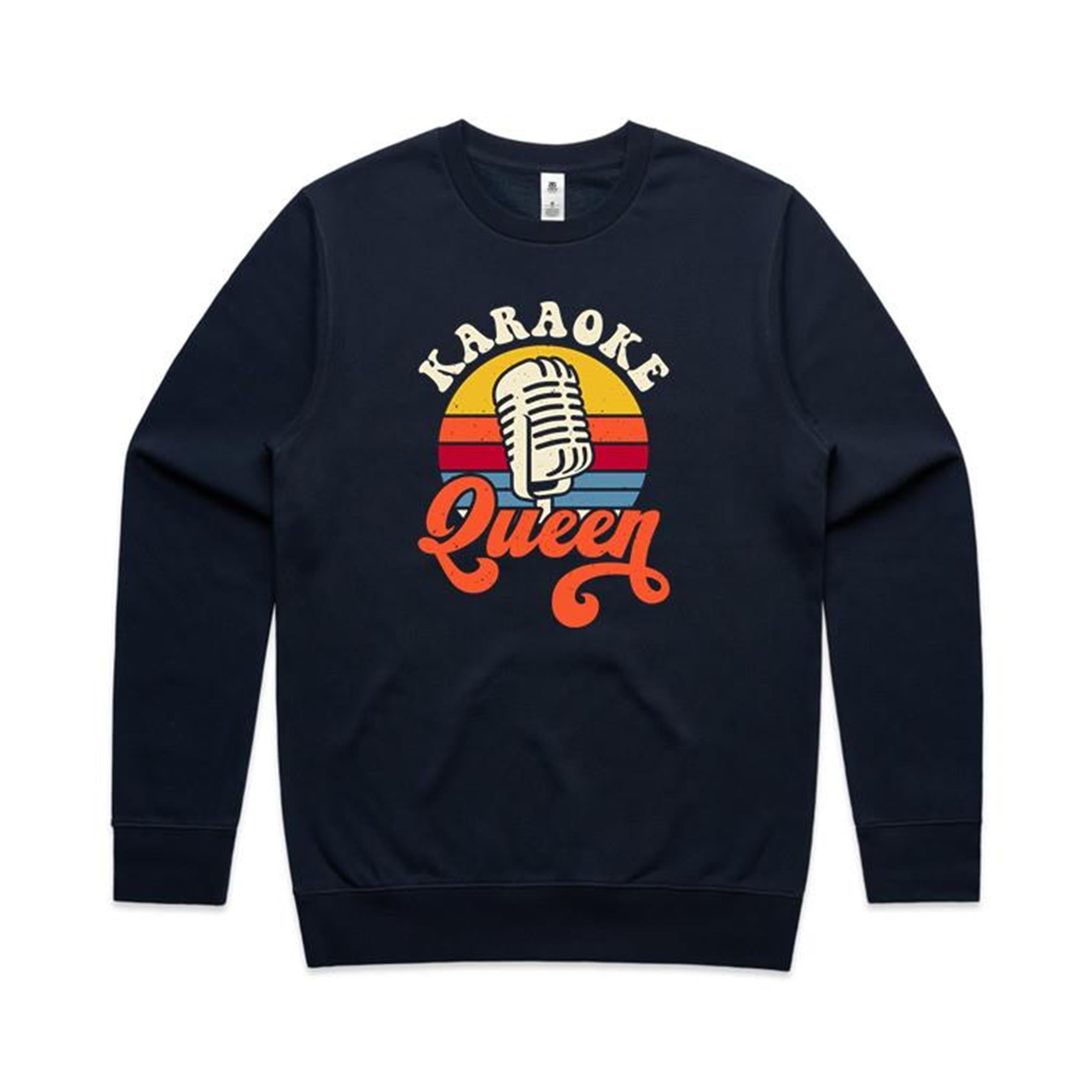 Karaoke Queen - AS Colour Stencil Crew Sweatshirt Navy Sweatshirt Music Printed In Australia
