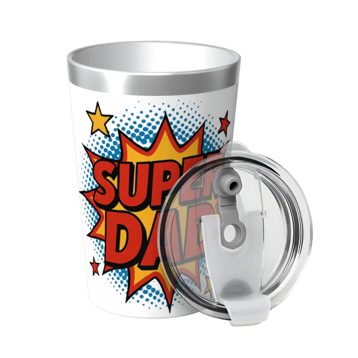 Super Dad Small Stainless Steel Travel Mug Cup 12oz/350ml
