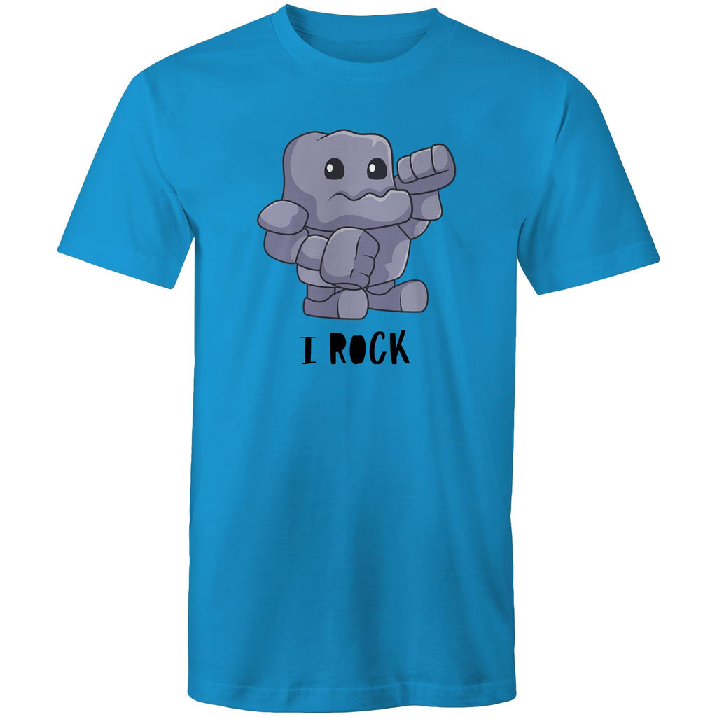 I Rock - Mens T-Shirt Arctic Blue Mens T-shirt Music Printed In Australia
